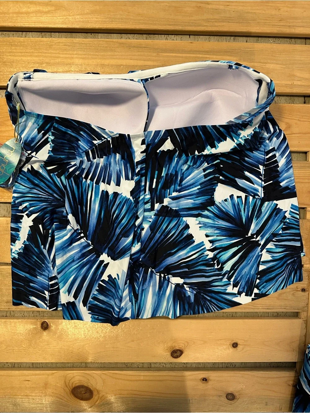 Mynah Tropic Goddess 2 piece swimsuit set strapless top high waist bottoms 16W